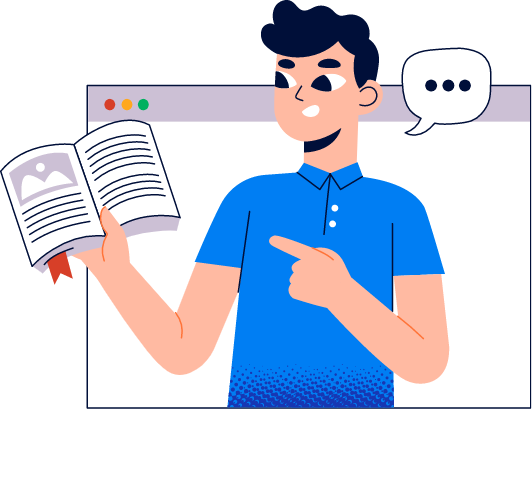 Boy With Book Cartoon Image